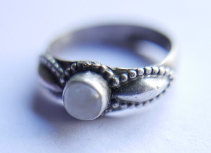 Vintage Sterling Silver 925 Moonstone Ring size L1/2 - 2,9g