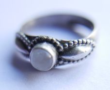 Vintage Sterling Silver 925 Moonstone Ring size L1/2 - 2,9g