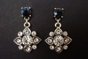 Sapphire Stone Vintage Style Silver Earrings