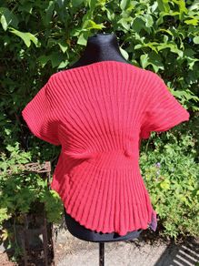 Beautiful red knitted cinched pleated top by ASOS DESIGN.