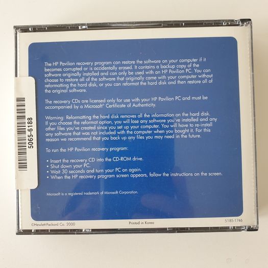 HP pavilion system recovery sealed