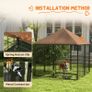 Outdoor Dog Kennel Puppy Play Pen with Canopy Garden Playpen Fence Crate Enclosure Cage Rotating Bowl 141 x 141 x 151 cm Image 6