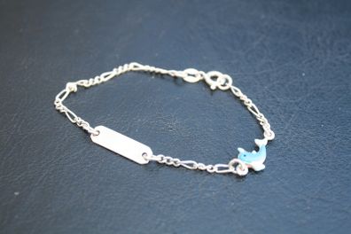 Blue Dolphins children's Silver 925 Bracelet L-6,3" 2,4g