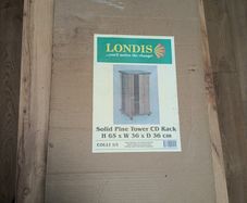 Brand new, unopened Londis solid pine tower CD Rack