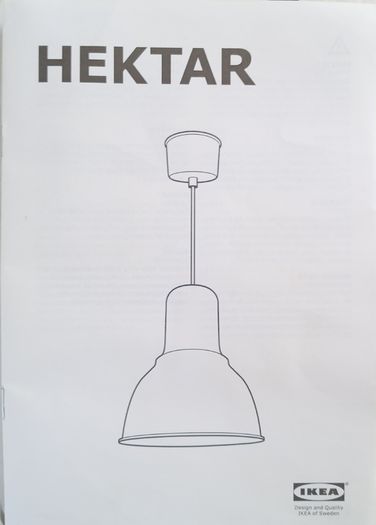 HEKTAR hanging pendant lamp 22cm white