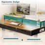 Standing Desk with 3 Storage Drawers, 120cm Height Adjustable Desk Electric Sit Stand Table with Monitor Stand, LED Lights, Power Outlet, Space Saving for Small Home Office Living Room, Brown Image 2
