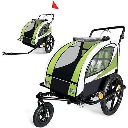 2-in-1 Child Bicycle Trailer & Jogger Stroller for 1-2 Children