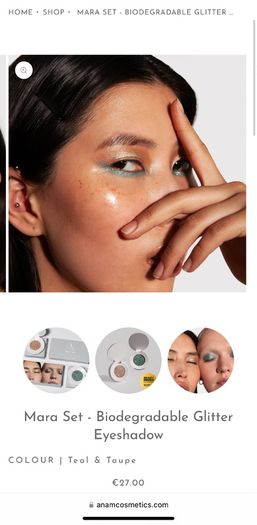 Anam Cosmetics Mara Set - Biodegradable Glitter Eyeshadow COLOUR | Teal & Taupe