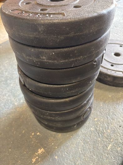 York and Pro Power weight plates.