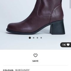 Burgundy Topshop Boots Size UK 7