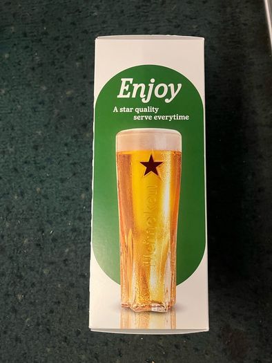 Heineken Pint beer Glasses brand new with box