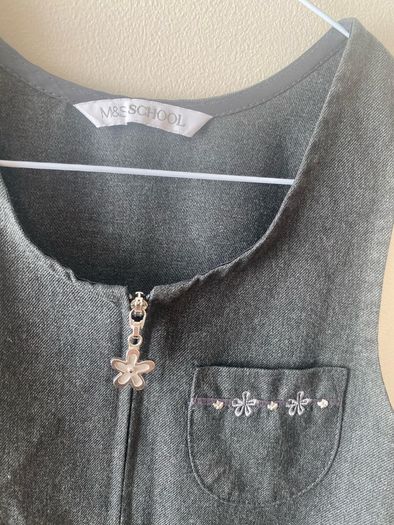M&S grey pinafore (as new) age 7-8