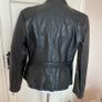 womans black leather jacket Image 3