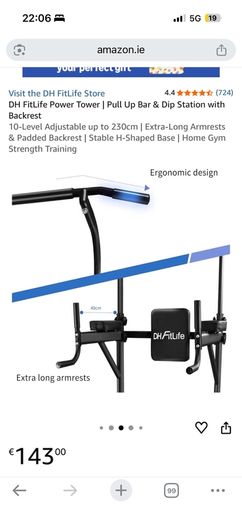 DH FitLife Power Tower | Pull-Up Bar & Dip Station (Like New!)