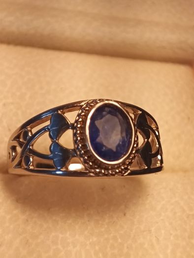 Sterling Silver Natural Sapphire Band Ring