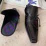 BURBERRY Black Patent Leather Kitten Heel Mules EU 38 UK 5 Made in Italy Image 7