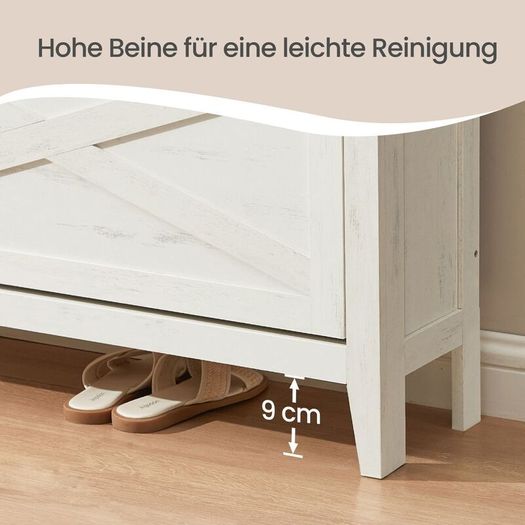 White 4 Flap Shoe Cabinet 127cm Wide Slim Hallway Storage Unit