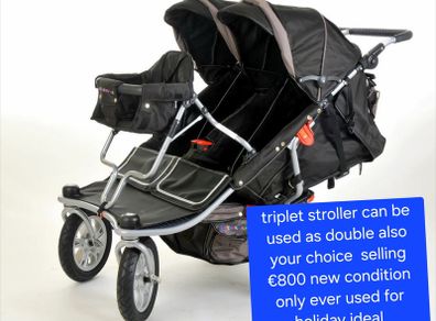 stroller triplet buggy turn it two double