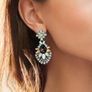 Art Deco Vintage Style Ebony Crystal Drop Earrings Image 5