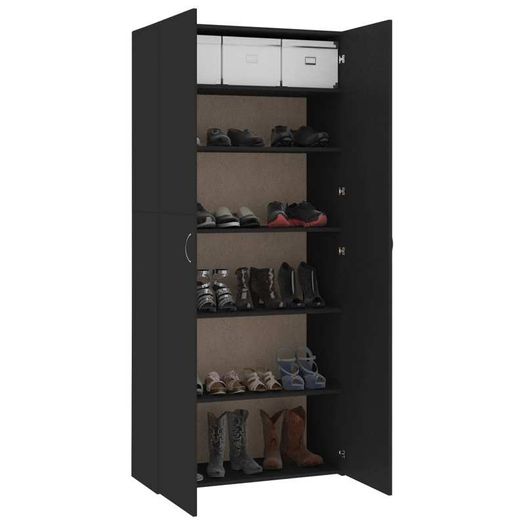 Shoe Cabinet Black 80x35.5x180 cm Chipboard