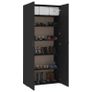 Shoe Cabinet Black 80x35.5x180 cm Chipboard Image 2