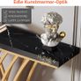 Gold Console Table, 150 x 29.5 x 80 with Lattice Metal Base for Entrance, Image 3