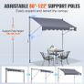 Manual Retractable Awning" Retractable Patio Awning Sun Shade, Adjustable Patio Door Window Awning with 3'3" Sun Visor Curtain for Backyard, Garden, Balcony Image 2