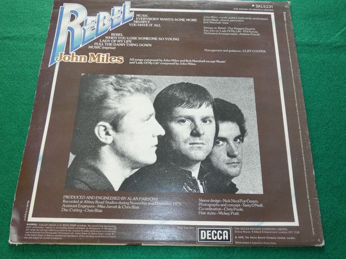 John Miles Rebel Uk Pressing 1976 Lp