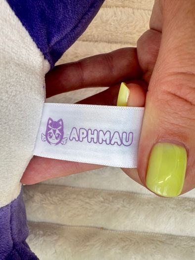 Aphmau MeeMeows Safari Purple Panda Cat Plush approx. 11"- length Used Please see photos