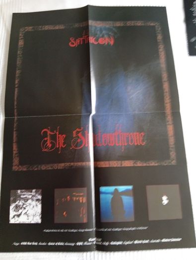 SATYRICON the shadowsthrone complete poster + flyer replica 1995 LP MINT