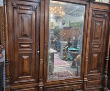 Huge Antique Breakfront Armoire Triple Wardrobe