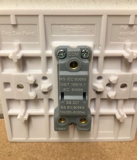 Ultra Slim White 1 gang 2 way switch
