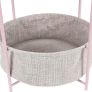 Round Storage End Table, Dusty Pink With Heather Grey Fabric, 44.96 cm D x 44.96 cm W x 48 cm H Image 3