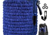 100FT Garden Hoses Expandable with 3/4", 1/2" Fittings, Expanding Magic Hose, with 7 Function Spray Nozzle, Anti-Leakage Latex Core Hosepipe (30M)