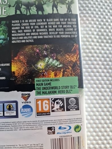 Sacred 3 First Edition PlayStation3 Ps3 Games Original