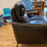 2 Seater Black Leather Sofa. Image 4