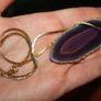 Pendant with Purple Stone and Chain Image 3