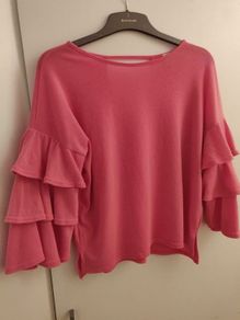 Pink flared sleeve top