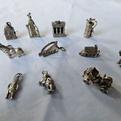 Vintage sterling silver bracelet charms