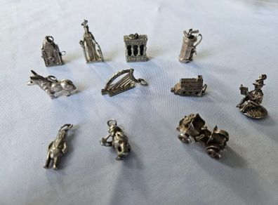 Vintage sterling silver bracelet charms