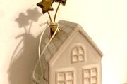 Cream &amp; Gold House Ornament