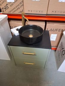 Hib 600 Sage green unit worktop bowl and tall tap all included