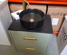 Hib 600 Sage green unit worktop bowl and tall tap all included