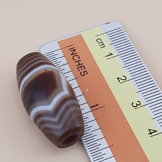 Vintage Middle Eastern Yemeni Suliemani Natrual Eye Agate Bead Amulet