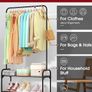 Large Capacity Freestanding Clothes Rack with 2-Tier Shoe Organizer & Non-Slip Feet, Heavy-Duty Clothing Rail for Bedroom, Entrance, Laundry, 74 x 30 x 150cm, Black Image 3
