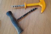 2 vintage corkscrews, with Wooden &amp; Plastic handles