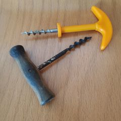 2 vintage corkscrews, with Wooden & Plastic handles