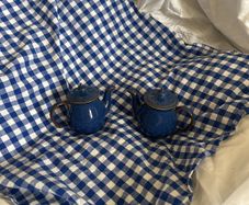 Denby teapots salt and pepper pots Imperial Blue