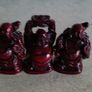 BRABUD Feng Shui 2in Red Resin Laughing Buddha Statue Figurines Set of 6 Image 5