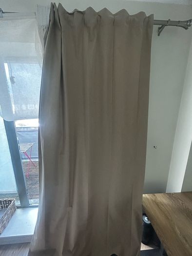 Beige Curtains 4 Pieces Also Blackout
